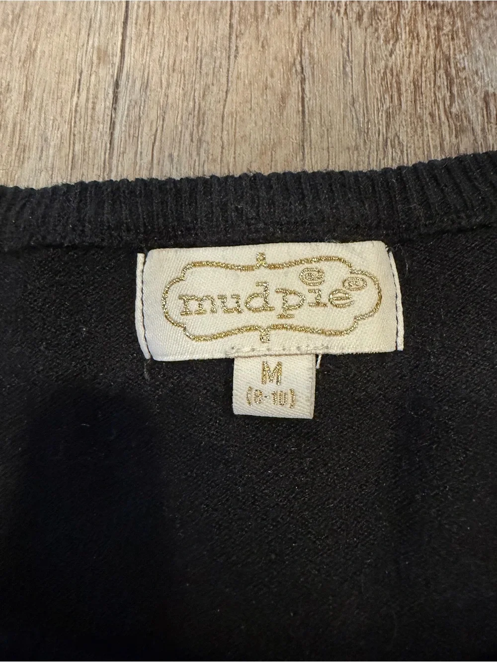 Mud Pie Black Dot Detail Long Sleeve Tunic Top Size M (8-10)